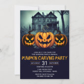 Invitation Pumkin Carving Party Fun Halloween (Devant)