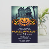 Invitation Pumkin Carving Party Fun Halloween (Debout devant)