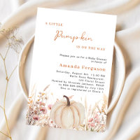 Pumkine sur le chemin Baby shower beige fleur sauv