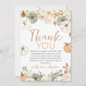Invitation Pumpkin Birthday Thank You Card (Devant)
