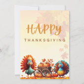 INVITATION PUMPKIN CART AND FUNNY TURKEYS (Dos)