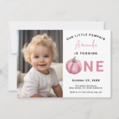 Invitation Pumpkin Girl 1ère fête d'anniversaire (Devant)