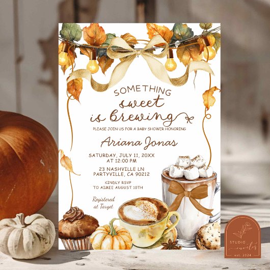 Invitation Pumpkin Latte Something Sweet Brewing Baby Shower