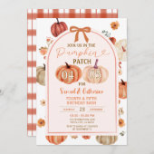 Invitation Pumpkin Patch joint brothers birthday bash Autumn (Devant / Derrière)