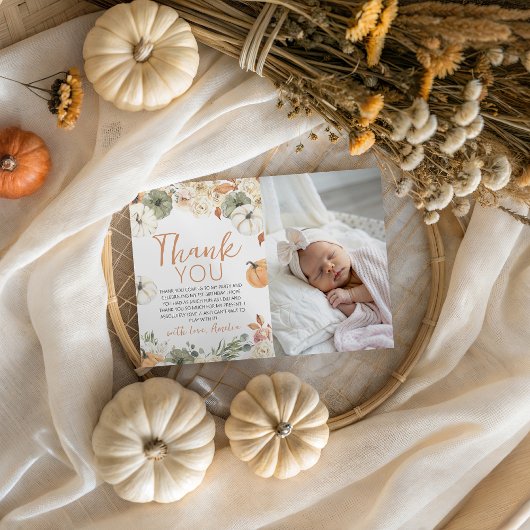 Invitation Pumpkin Photo Thank You Card