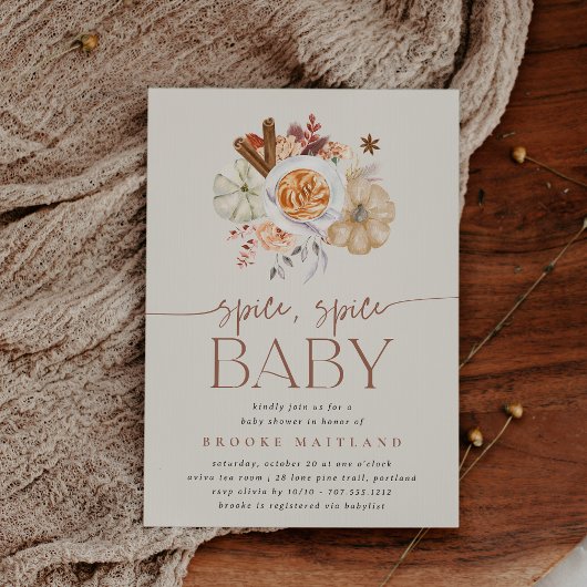 Invitation Pumpkin "Spice Spice Baby" Shower