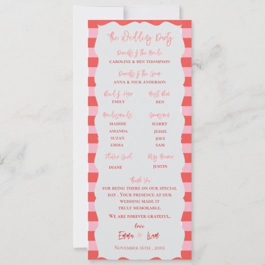 Invitation Pumpkin & Sunflower Fall Wedding Program Card (Dos)