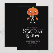 Invitation Pumpkinhead mignon minimaliste moderne Halloween (Devant / Derrière)