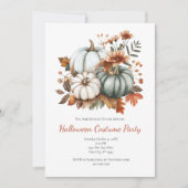 Invitation Pumpkins Automne Fleurs d'automne Halloween (Devant)