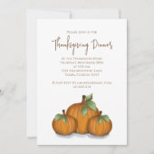 Invitation Pumpkins Élégants Aquarelle de Thanksgiving Classi (Devant)