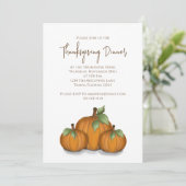 Invitation Pumpkins Élégants Aquarelle de Thanksgiving Classi (Debout devant)