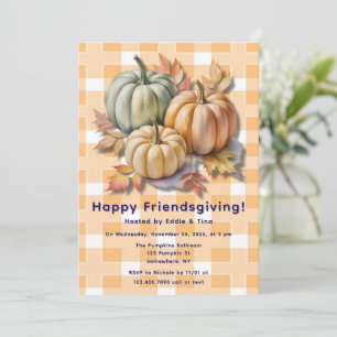 Invitation Pumpkins et feuilles d'automne pour un Friendsgivi