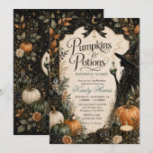 Invitation Pumpkins & Potions Anniversaire Halloween (Devant / Derrière)