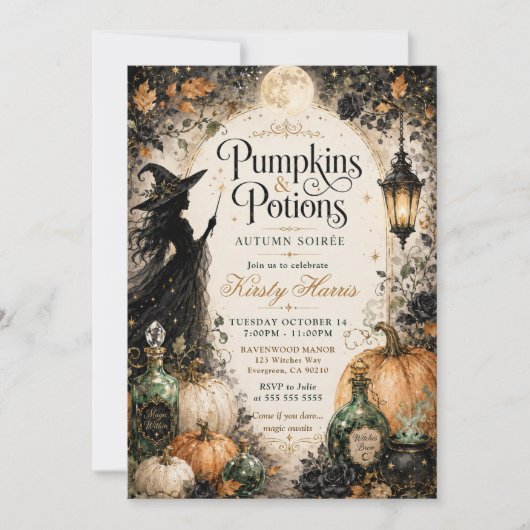 Invitation Pumpkins & Potions Anniversaire Halloween (Devant)