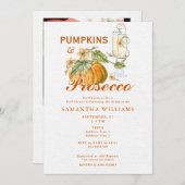 Invitation Pumpkins & Prosecco Elegant Fall Bridal Shower (Devant / Derrière)