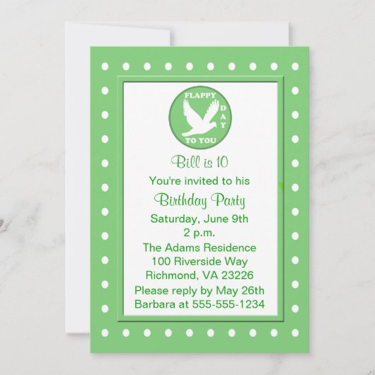 Invitation Pun amusant Enfants volant Birthday Party (Devant)