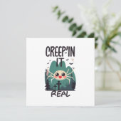 Invitation Pun d'araignée de Halloween Kawaii (Debout devant)