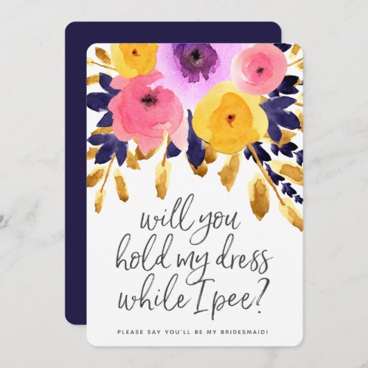 Invitation Punchy Petals | Cortège de mariage (Devant / Derrière)