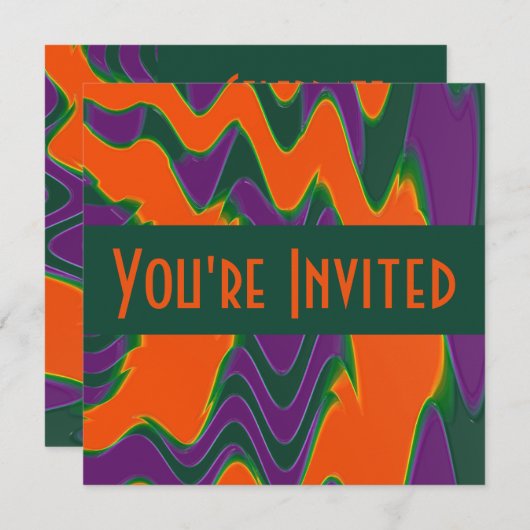 Invitation puple orange super (Devant / Derrière)