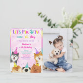 Invitation Puppy Anniversaire de la photo (Debout devant)