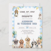 Invitation Puppy Calling All Pawty Animals 3rd Birthday (Devant)
