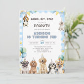 Invitation Puppy Calling All Pawty Animals 3rd Birthday (Debout devant)