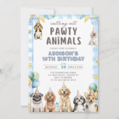 Invitation Puppy Calling All Pawty Animals Birthday (Devant)