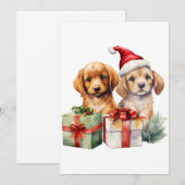 Invitation Puppy de Christmas (Devant / Derrière)