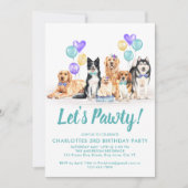 Invitation Puppy Dog Lets Pawty Anniversaire Fête (Devant)