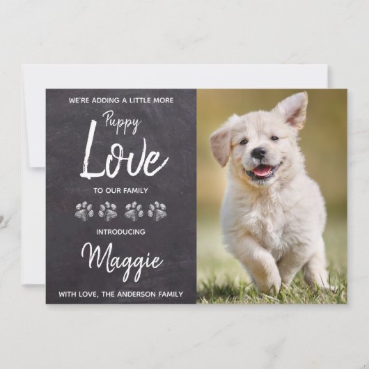 Invitation Puppy Love New Pet Chien Chien Chien Puppy Douche (Devant)