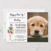 Invitation Puppy Pawty Animateur Photo Puppy Anniversaire (Devant)