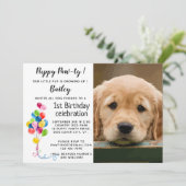 Invitation Puppy Pawty Animateur Photo Puppy Anniversaire (Debout devant)