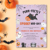 Invitation Pur Éffrayant Boo-day Cat Halloween Anniversaire