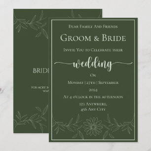Invitation Pure Bliss : Mariage de Fleurs marguerites