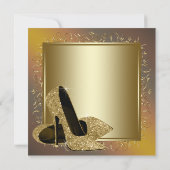 Invitation Pure Gold High Talons femmes fête d'anniversaire (Dos)