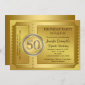 Invitation Pure Gold Ticket 50e fête d'anniversaire (Devant / Derrière)