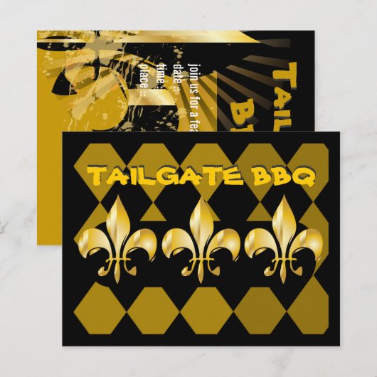 Invitation Pure or fleur de Lis (Devant / Derrière)