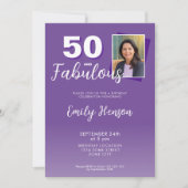 Invitation Purple 50 et Fabulous 50th Birthday Party (Devant)