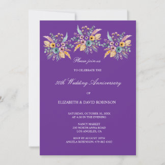 Invitation Purple 50e anniversaire mariage