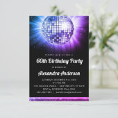 Invitation Purple 60e anniversaire Disco Ball 70's (Debout devant)