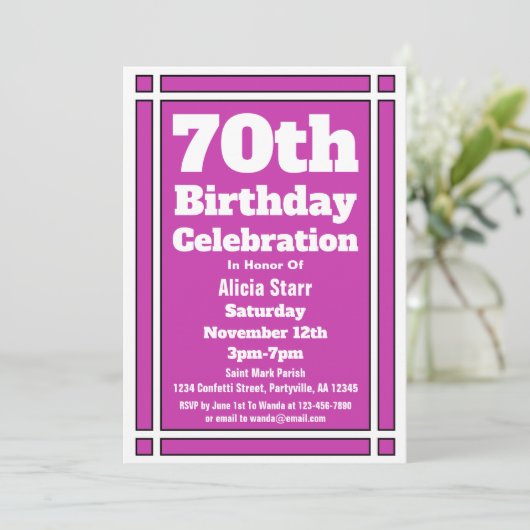 Invitation Purple 70e anniversaire (Debout devant)