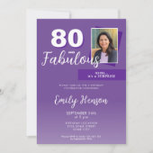 Invitation Purple 80 et fabuleux 80e anniversaire de la fête (Devant)