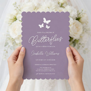 Invitation Purple A Lifetime of Butterflies Fête des mariées
