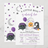 Invitation Purple A Little Boo Baby shower (Devant / Derrière)
