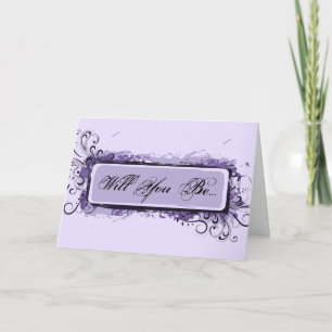 Invitation Purple Abstrait Floral Soyez Ma Femme D'Accueil