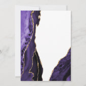 Invitation Purple Agate Blanc Or Surprise 80e anniversaire (Dos)