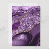 Invitation Purple Agate Gold Parties scintillant Glam 50e ann (Dos)