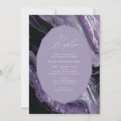 Invitation Purple Agate moderne bébé Christening Baptême (Devant)