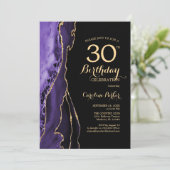 Invitation Purple Agate Or Black 30e anniversaire (Debout devant)