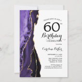 Invitation Purple Agate Or Blanc 60e anniversaire (Devant)